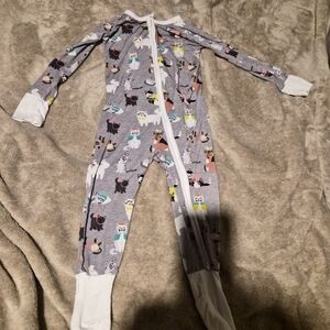 Little Sleepies Gray Animal Print Footie